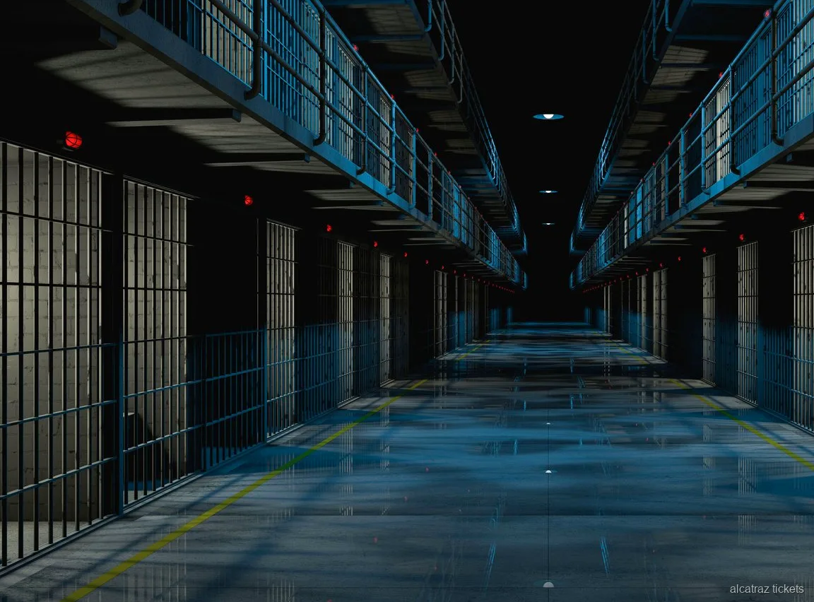 Alcatraz night tour ferry crossing San Francisco Bay after dark